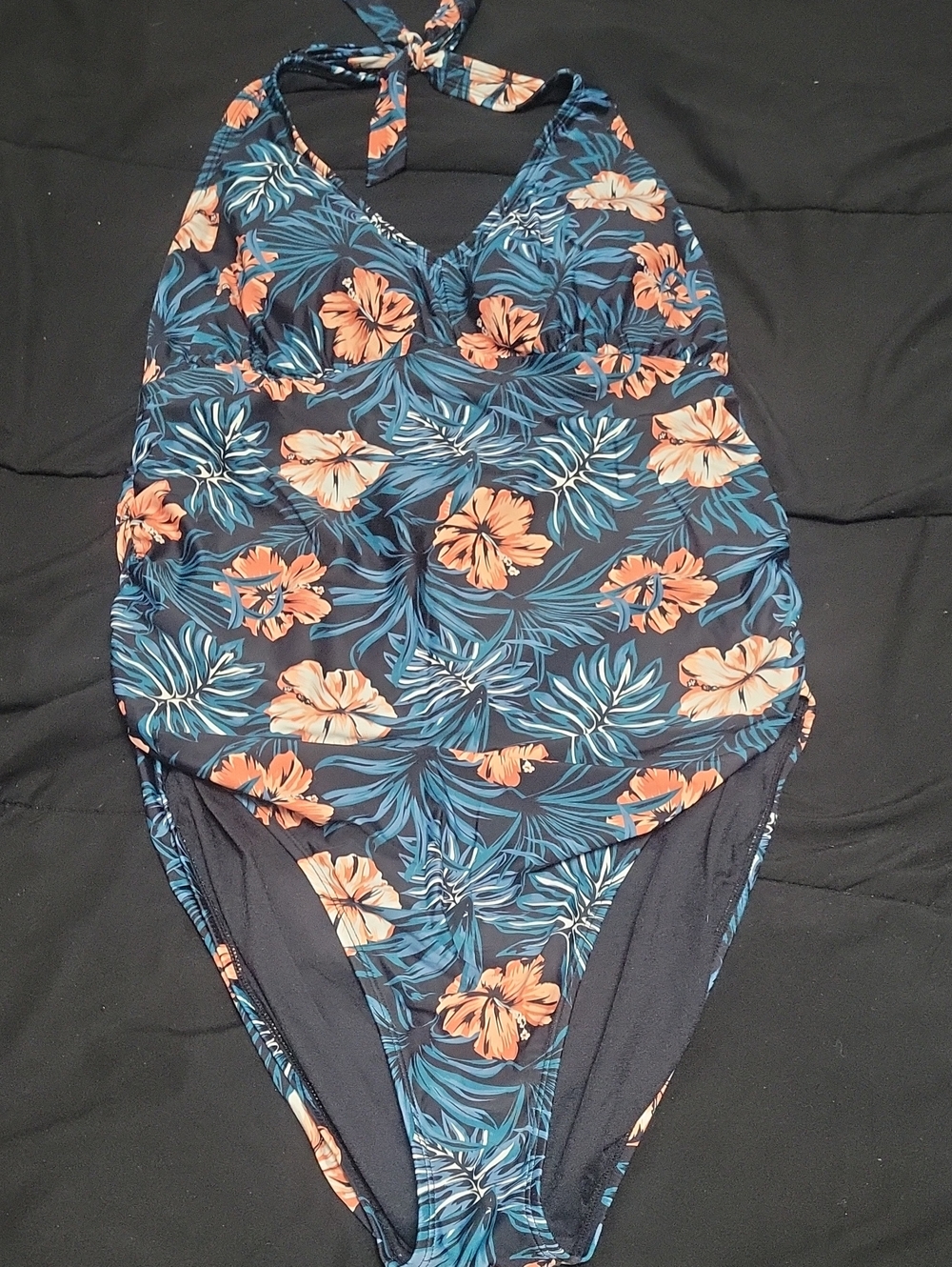 Lole Size 14 One Piece Bathing Suit With Floral Design